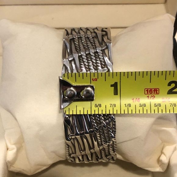Barse Sterling Silver Scroll Cuff & Vintage Sterling Silver Modern Style Cuff - Picture 14 of 16